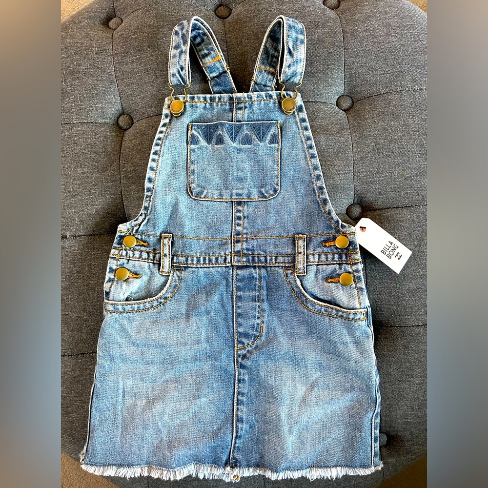 NWT Billabong Denim Dress Overall Size XS/6/6x